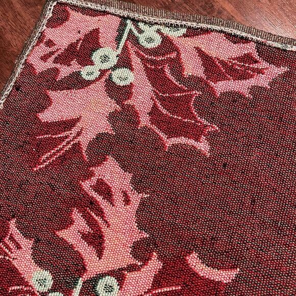 Set of 2 Christmas Holly Tapestry Table Placemats - Picture 13 of 13